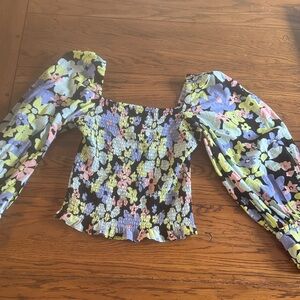 Free People Multicolor Floral Blouse